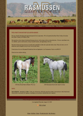 Rasmussen Quarter Horses Website